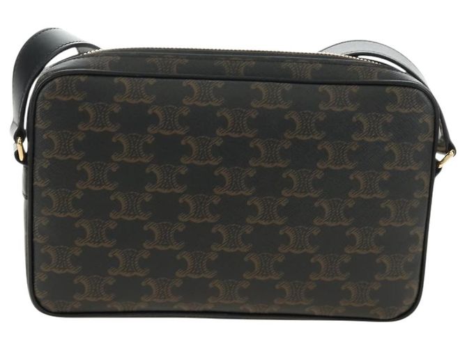 Céline CELINE Triomphe Medium Messenger Bag Shoulder Bag PVC Black Gold Auth mr2571SAM Nero D'oro - vista 2