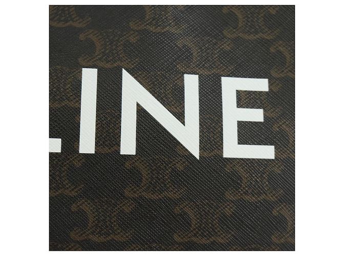 Céline CELINE Triomphe Medium Messenger Bag Shoulder Bag PVC Black Gold Auth mr2571SAM Nero D'oro - vista 20