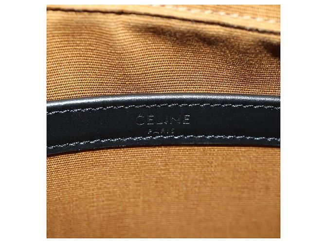 Céline CELINE Triomphe Medium Messenger Bag Shoulder Bag PVC Black Gold Auth mr2571SAM Nero D'oro - vista 21