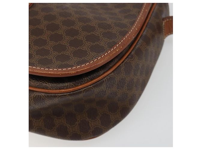 Céline CELINE Macadam Canvas Schultertasche PVC Leder Braun Gold Auth 187736 Golden - Ansicht 15