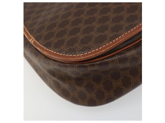 Céline CELINE Macadam Canvas Schultertasche PVC Leder Braun Gold Auth 187736 Golden - Ansicht 16