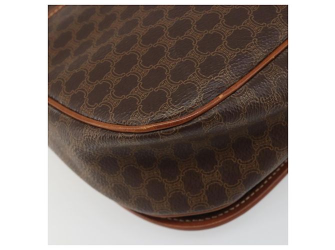 Céline CELINE Macadam Canvas Schultertasche PVC Leder Braun Gold Auth 187736 Golden - Ansicht 18