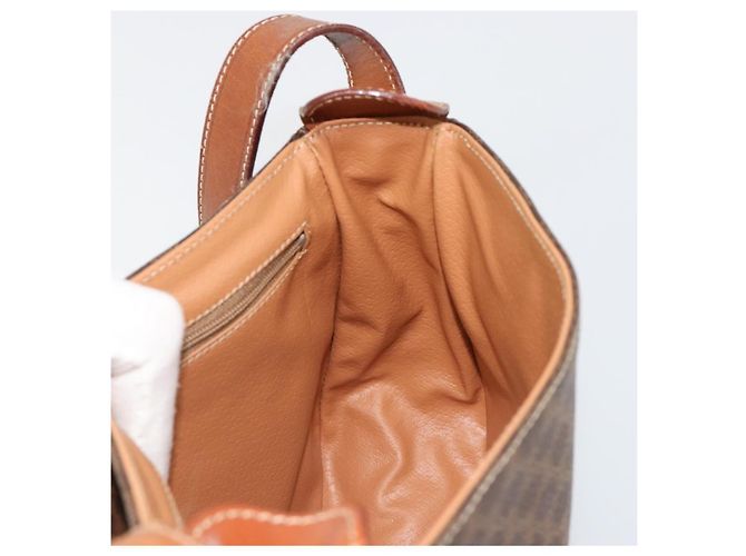 Céline CELINE Macadam Canvas Schultertasche PVC Leder Braun Gold Auth 187736 Golden - Ansicht 21
