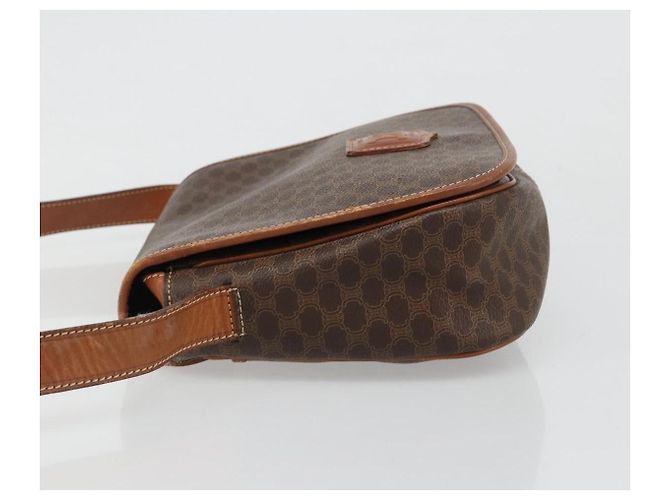 Céline CELINE Macadam Canvas Schultertasche PVC Leder Braun Gold Auth 187736 Golden - Ansicht 4