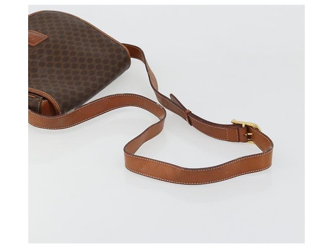 Céline CELINE Macadam Canvas Schultertasche PVC Leder Braun Gold Auth 187736 Golden - Ansicht 7