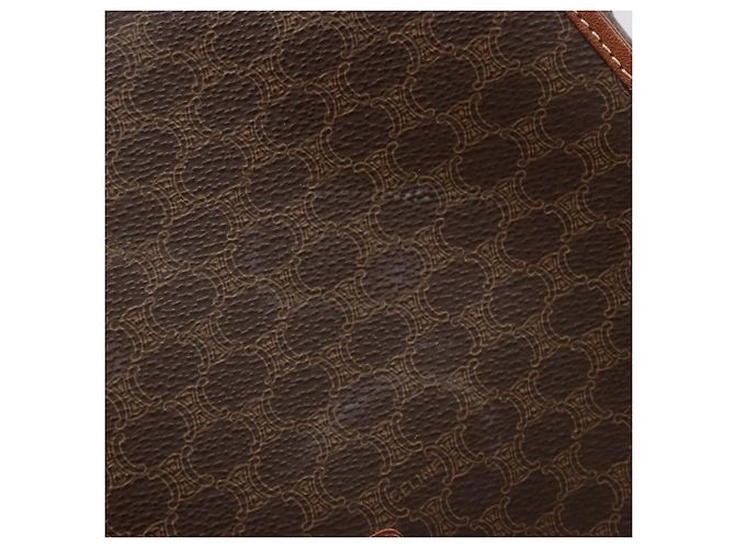 Céline CELINE Macadam Canvas Schultertasche PVC Leder Braun Gold Auth 187736 Golden - Ansicht 9