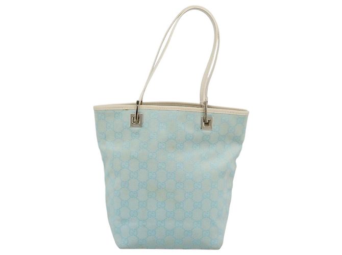 Borsa Tote GUCCI GG Canvas Azzurro chiaro Oro 002 1099 2404 Auth 187412V D'oro Blu chiaro - vista 2