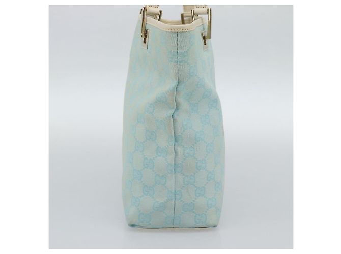 Borsa Tote GUCCI GG Canvas Azzurro chiaro Oro 002 1099 2404 Auth 187412V D'oro Blu chiaro - vista 3