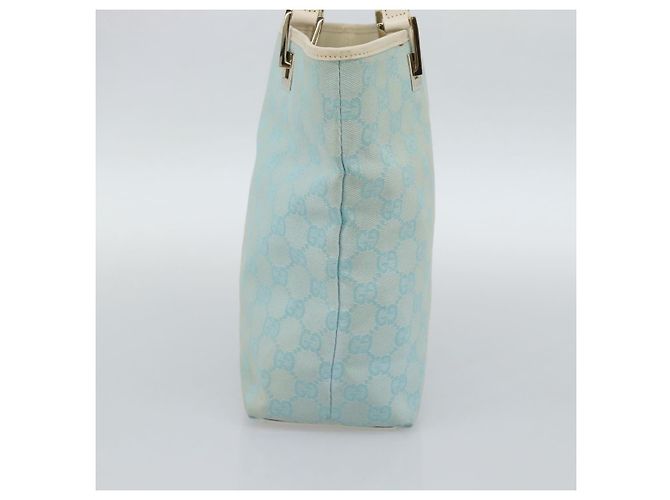 Borsa Tote GUCCI GG Canvas Azzurro chiaro Oro 002 1099 2404 Auth 187412V D'oro Blu chiaro - vista 4