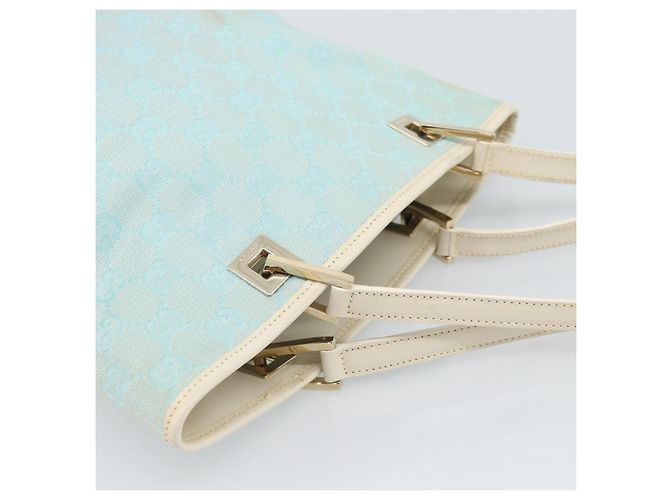 Borsa Tote GUCCI GG Canvas Azzurro chiaro Oro 002 1099 2404 Auth 187412V D'oro Blu chiaro - vista 6
