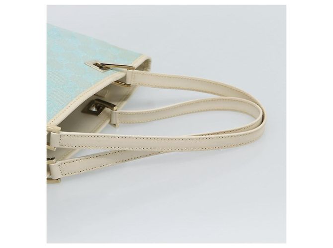 Borsa Tote GUCCI GG Canvas Azzurro chiaro Oro 002 1099 2404 Auth 187412V D'oro Blu chiaro - vista 7