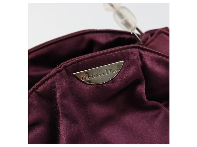 Borsa Christian Dior Maris Pearl Satin Viola Argento Autentica hk3818 Porpora - vista 10