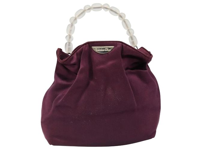 Borsa Christian Dior Maris Pearl Satin Viola Argento Autentica hk3818 Porpora - vista 13