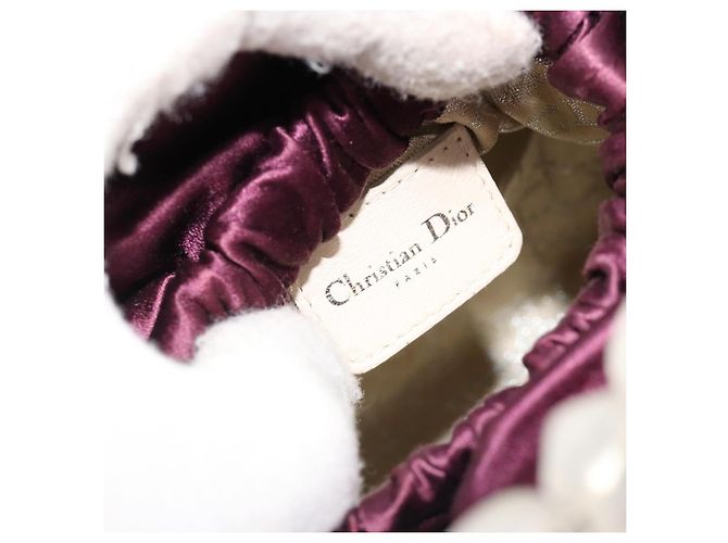 Borsa Christian Dior Maris Pearl Satin Viola Argento Autentica hk3818 Porpora - vista 17