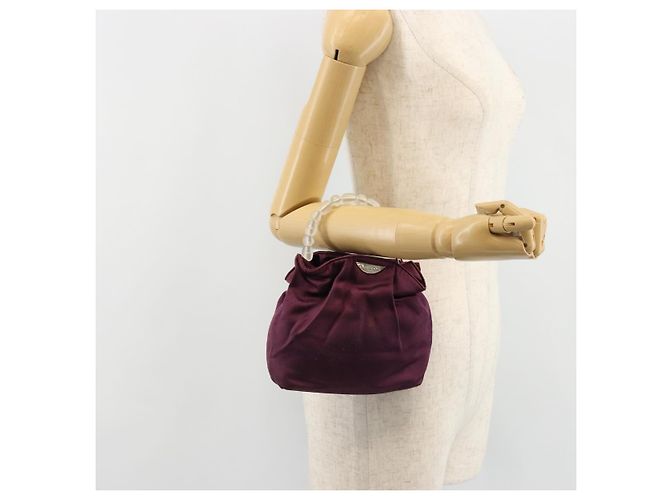 Borsa Christian Dior Maris Pearl Satin Viola Argento Autentica hk3818 Porpora - vista 20