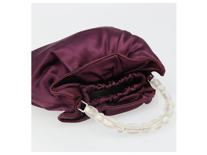 Borsa Christian Dior Maris Pearl Satin Viola Argento Autentica hk3818 Porpora - vista 6