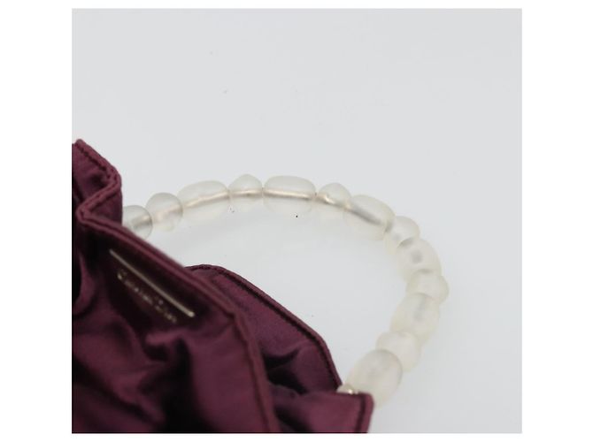 Borsa Christian Dior Maris Pearl Satin Viola Argento Autentica hk3818 Porpora - vista 8