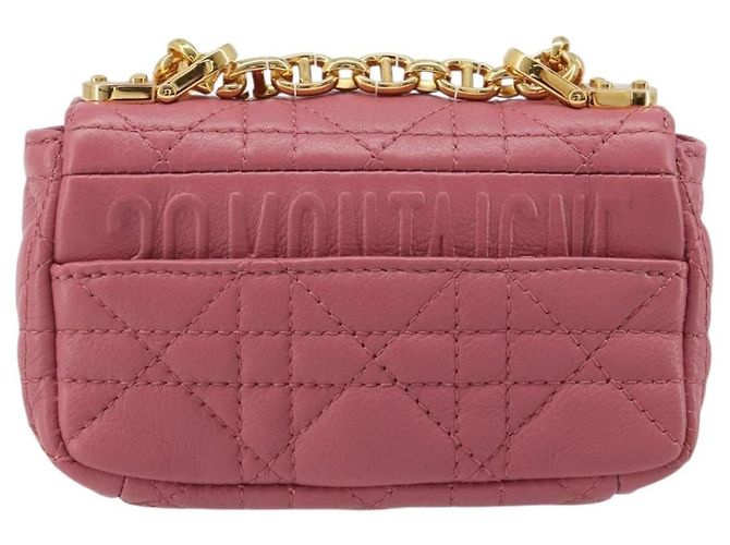 Borsa a tracolla Christian Dior Chain Caro Canage in pelle di agnello Oro Rosa Auth 187297SAM - vista 2