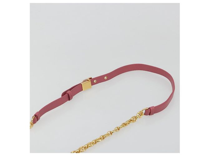 Borsa a tracolla Christian Dior Chain Caro Canage in pelle di agnello Oro Rosa Auth 187297SAM - vista 8
