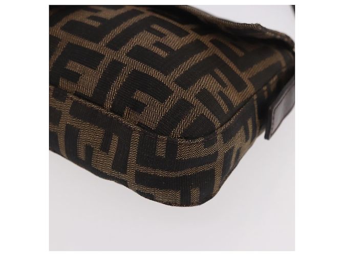 FENDI Zucca Canvas Mamma Baguette Borsa a Spalla Nero Marrone Argento Auth 189252SAM - vista 15