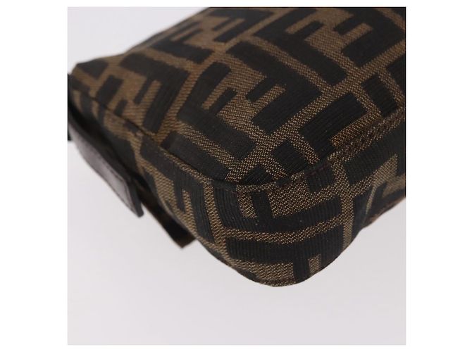 FENDI Zucca Canvas Mamma Baguette Borsa a Spalla Nero Marrone Argento Auth 189252SAM - vista 16