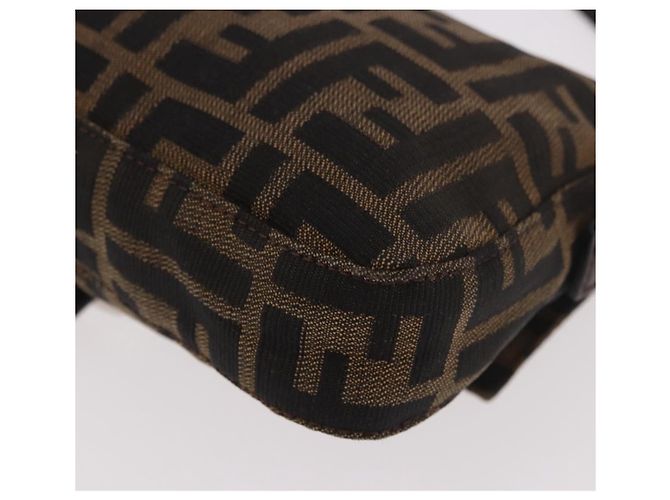 FENDI Zucca Canvas Mamma Baguette Borsa a Spalla Nero Marrone Argento Auth 189252SAM - vista 17