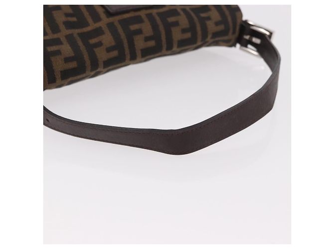 FENDI Zucca Canvas Mamma Baguette Borsa a Spalla Nero Marrone Argento Auth 189252SAM - vista 7