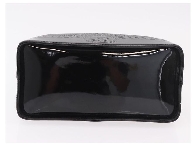 Borsa a mano con catena VERSACE in pelle nera e oro Auth bs35661A Nero D'oro - vista 5