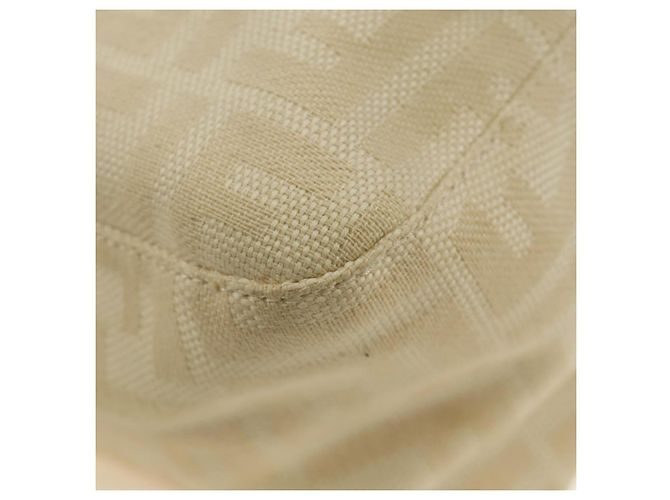 FENDI Zucca Canvas Mamma Baguette Bolso de Hombro Beige Plata Auth mr2561M - vista 16