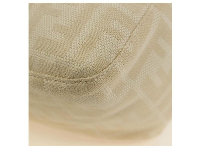 FENDI Zucca Canvas Mamma Baguette Bolso de Hombro Beige Plata Auth mr2561M - vista 18