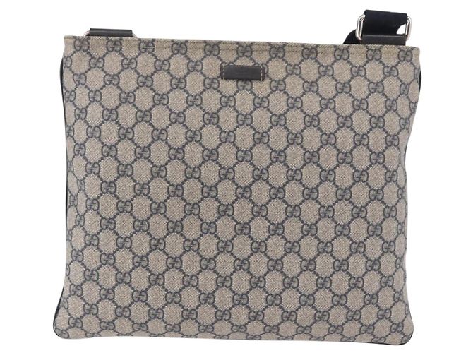 Borsa a tracolla GUCCI GG Supreme PVC Blu Navy Argento 201446 Auth ka4941 - vista 13