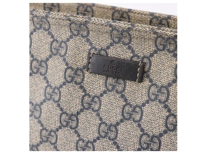 Borsa a tracolla GUCCI GG Supreme PVC Blu Navy Argento 201446 Auth ka4941 - vista 18