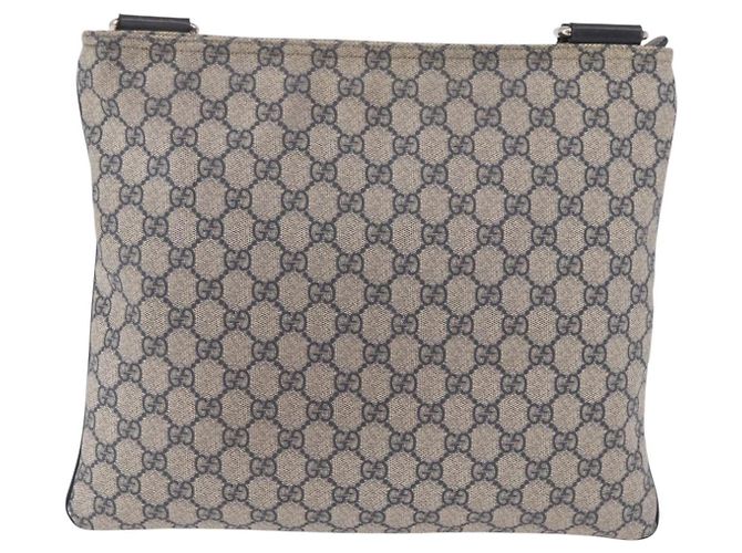 Borsa a tracolla GUCCI GG Supreme PVC Blu Navy Argento 201446 Auth ka4941 - vista 2
