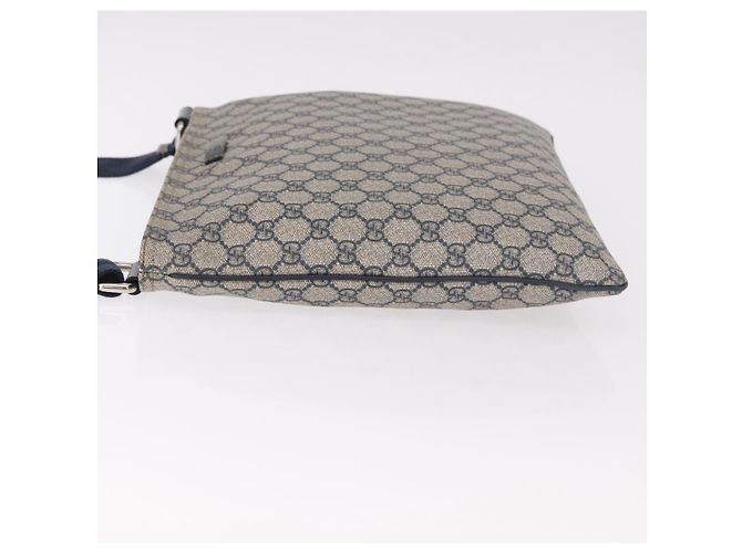 Borsa a tracolla GUCCI GG Supreme PVC Blu Navy Argento 201446 Auth ka4941 - vista 4