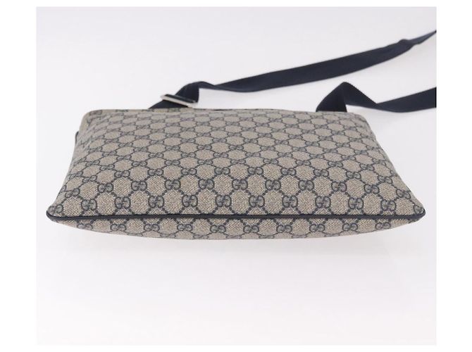 Borsa a tracolla GUCCI GG Supreme PVC Blu Navy Argento 201446 Auth ka4941 - vista 5