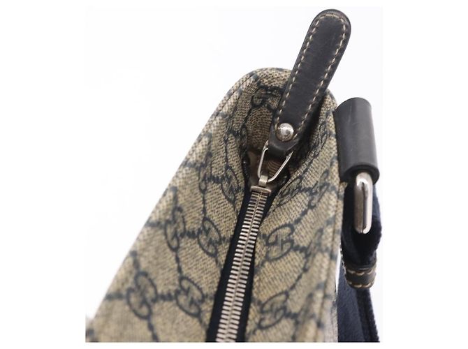 Borsa a tracolla GUCCI GG Supreme PVC Blu Navy Argento 201446 Auth ka4941 - vista 9