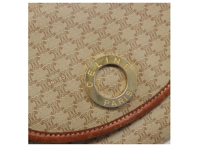 Céline CELINE Macadam Canvas Shoulder Bag PVC Beige Gold Auth 187444A Golden - view 18