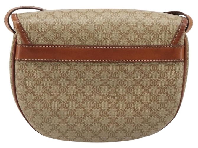 Céline CELINE Macadam Canvas Shoulder Bag PVC Beige Gold Auth 187444A Golden - view 2