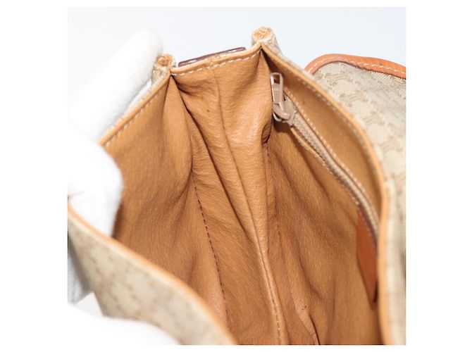 Céline CELINE Macadam Canvas Shoulder Bag PVC Beige Gold Auth 187444A Golden - view 21