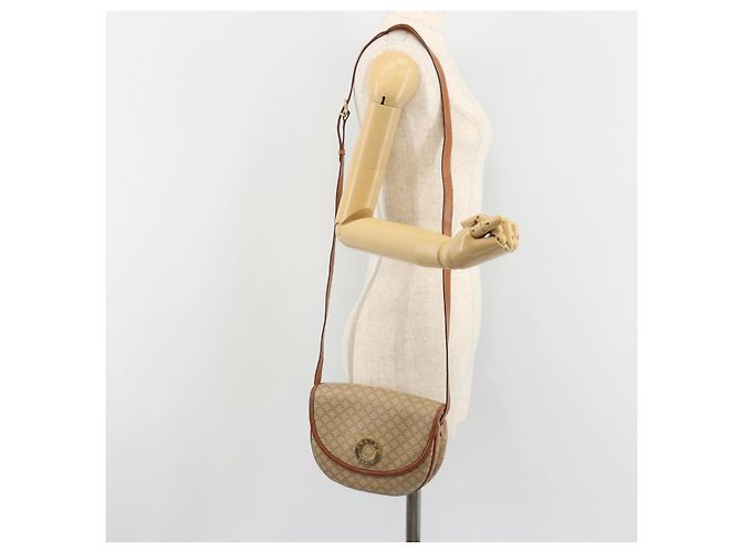 Céline CELINE Macadam Canvas Shoulder Bag PVC Beige Gold Auth 187444A Golden - view 23