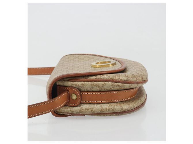 Céline CELINE Macadam Canvas Shoulder Bag PVC Beige Gold Auth 187444A Golden - view 4