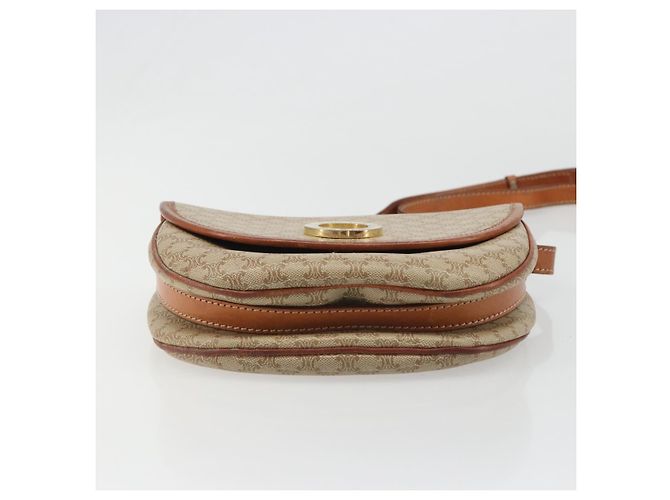 Céline CELINE Macadam Canvas Shoulder Bag PVC Beige Gold Auth 187444A Golden - view 5