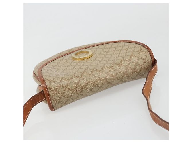 Céline CELINE Macadam Canvas Shoulder Bag PVC Beige Gold Auth 187444A Golden - view 6