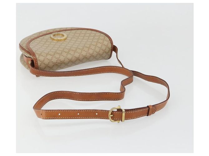 Céline CELINE Macadam Canvas Shoulder Bag PVC Beige Gold Auth 187444A Golden - view 7