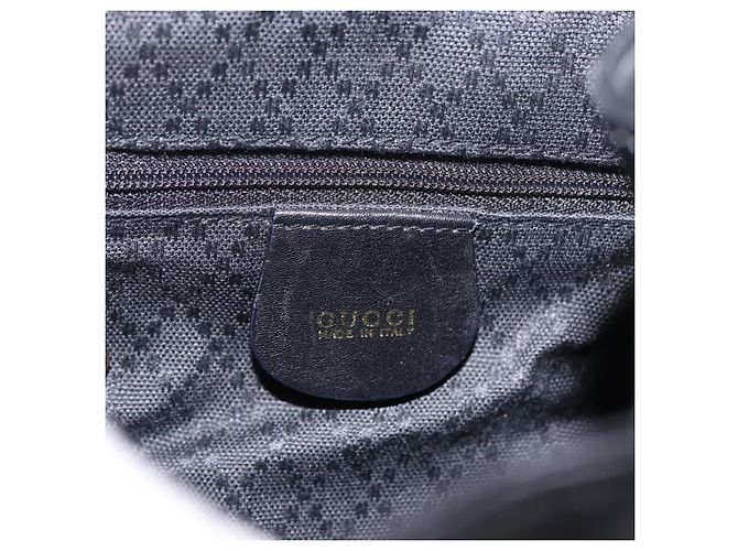 Zaino GUCCI Bamboo in pelle nera e oro 003 2034 0030 Auth ka4944 Nero D'oro - vista 23