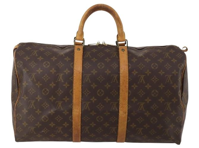 LOUIS VUITTON Monogram Keepall 50 Boston Bag M41426 LV Auth 188711 Monogramma - vista 2