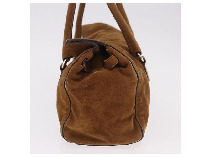PRADA Handtasche Wildleder Braun Silber Auth 188213SAV - Ansicht 4