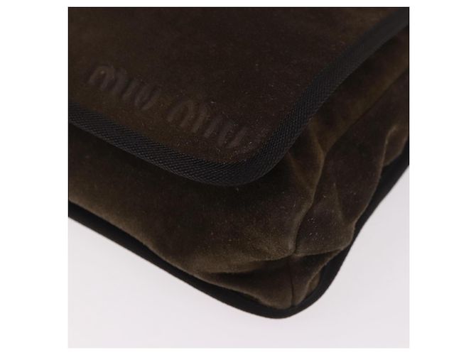 Borsa a tracolla Miu Miu in scamosciato marrone Auth 188406 - vista 15