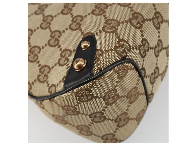 Borsa GUCCI GG Canvas Horsebit Sherry Line Beige Oro 129500 Auth yk20593SAV D'oro - vista 17