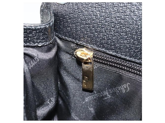 Salvatore Ferragamo Shoulder Bag Canvas Black Gold Auth BA13524V Golden - view 20